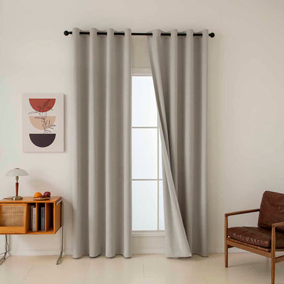 Κουρτίνα Full Blackout Σκίασης με 8 Κρίκους Total Art 8446 140x270εκ Εκρού