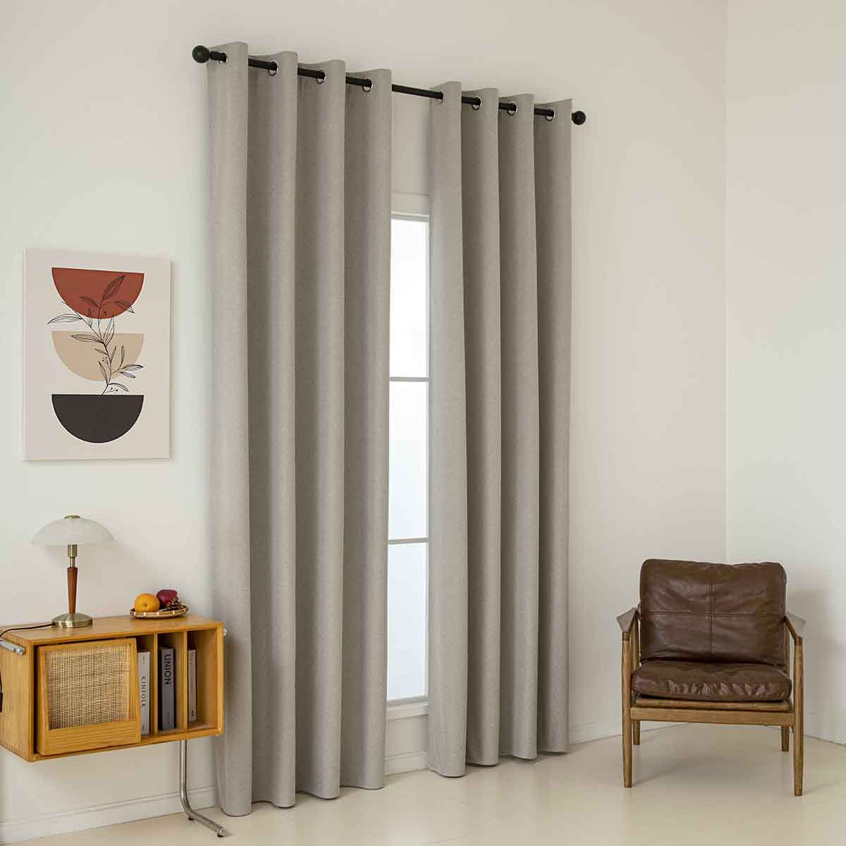 Κουρτίνα Full Blackout Σκίασης με 8 Κρίκους Total Art 8446 140x270εκ Άμμου