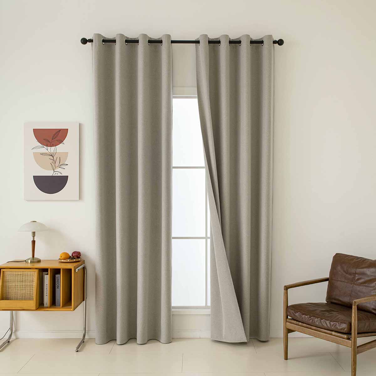 Κουρτίνα Full Blackout Σκίασης με 8 Κρίκους Total Art 8446 140x270εκ Άμμου