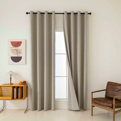 Κουρτίνα Full Blackout Σκίασης με 8 Κρίκους Total Art 8446 140x270εκ Άμμου