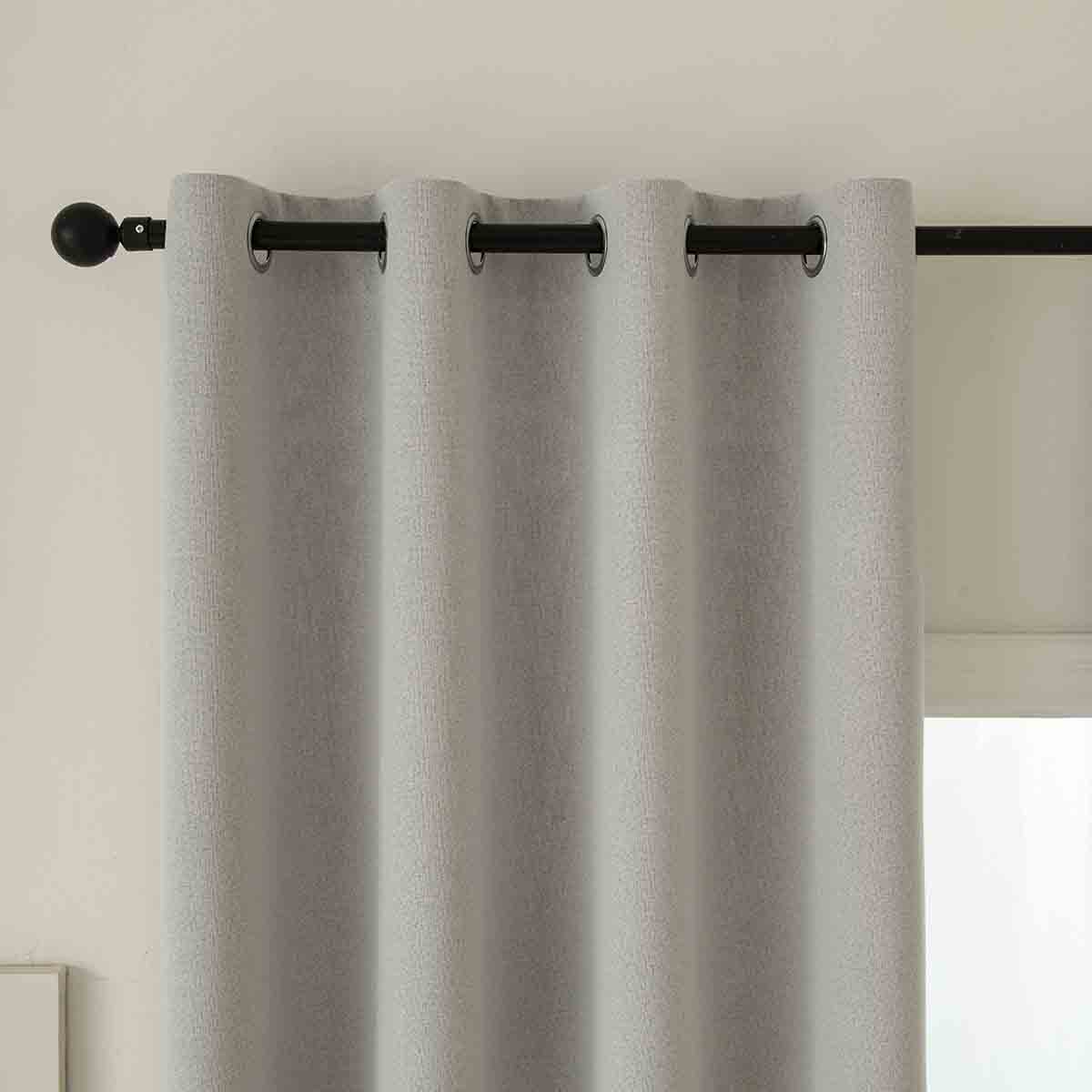 Κουρτίνα Full Blackout Σκίασης με 8 Κρίκους Total Art 8446 140x270εκ Ασημί