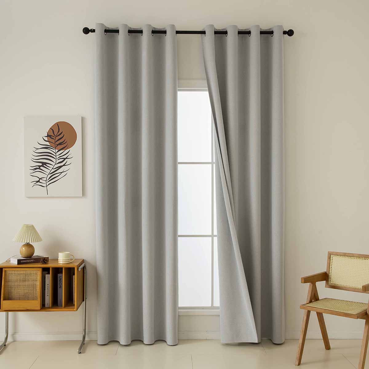 Κουρτίνα Full Blackout Σκίασης με 8 Κρίκους Total Art 8446 140x270εκ Ασημί