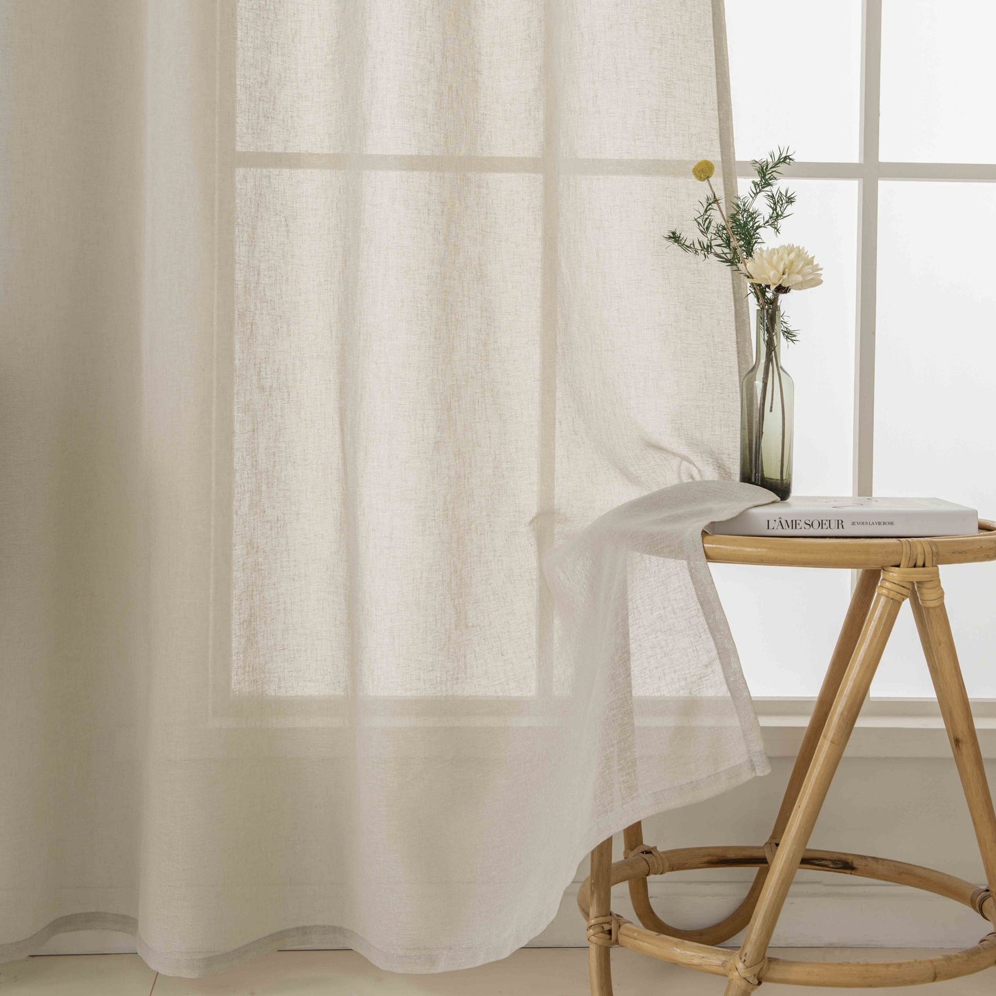 Κουρτίνα Γάζα Μονόχρωμη με 8 Μεταλλικούς Κρίκους Fit Art 8447 140x270εκ Μπεζ