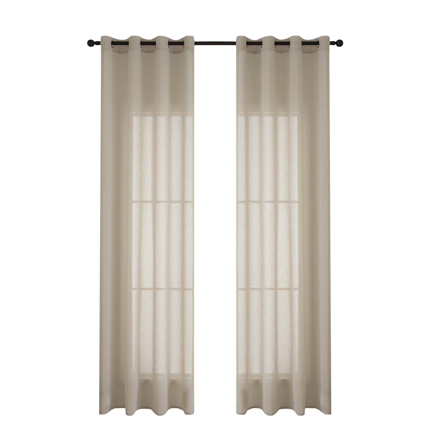 Κουρτίνα Γάζα Μονόχρωμη με 8 Μεταλλικούς Κρίκους Fit Art 8447 140x270εκ Μπεζ