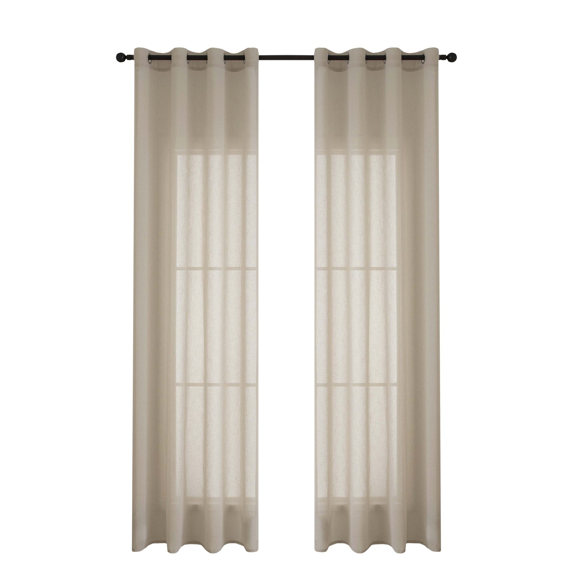 Κουρτίνα Γάζα Μονόχρωμη με 8 Μεταλλικούς Κρίκους Fit Art 8447 140x270εκ Μπεζ