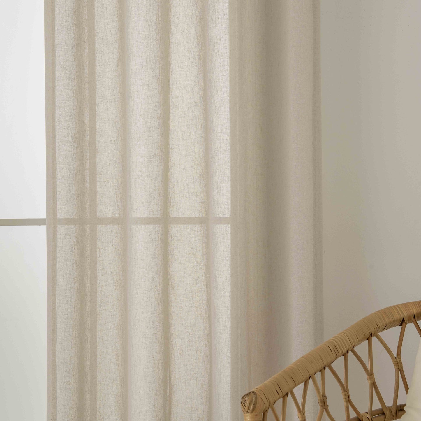 Κουρτίνα Γάζα Μονόχρωμη με 8 Μεταλλικούς Κρίκους Fit Art 8447 140x270εκ Μπεζ