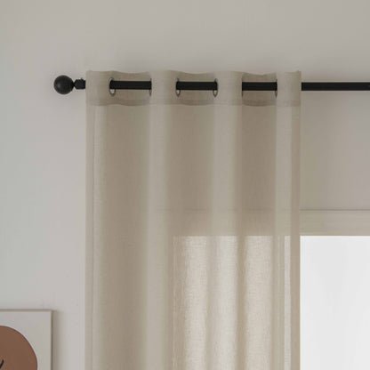 Κουρτίνα Γάζα Μονόχρωμη με 8 Μεταλλικούς Κρίκους Fit Art 8447 140x270εκ Μπεζ