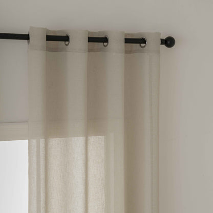 Κουρτίνα Γάζα Μονόχρωμη με 8 Μεταλλικούς Κρίκους Fit Art 8447 140x270εκ Μπεζ