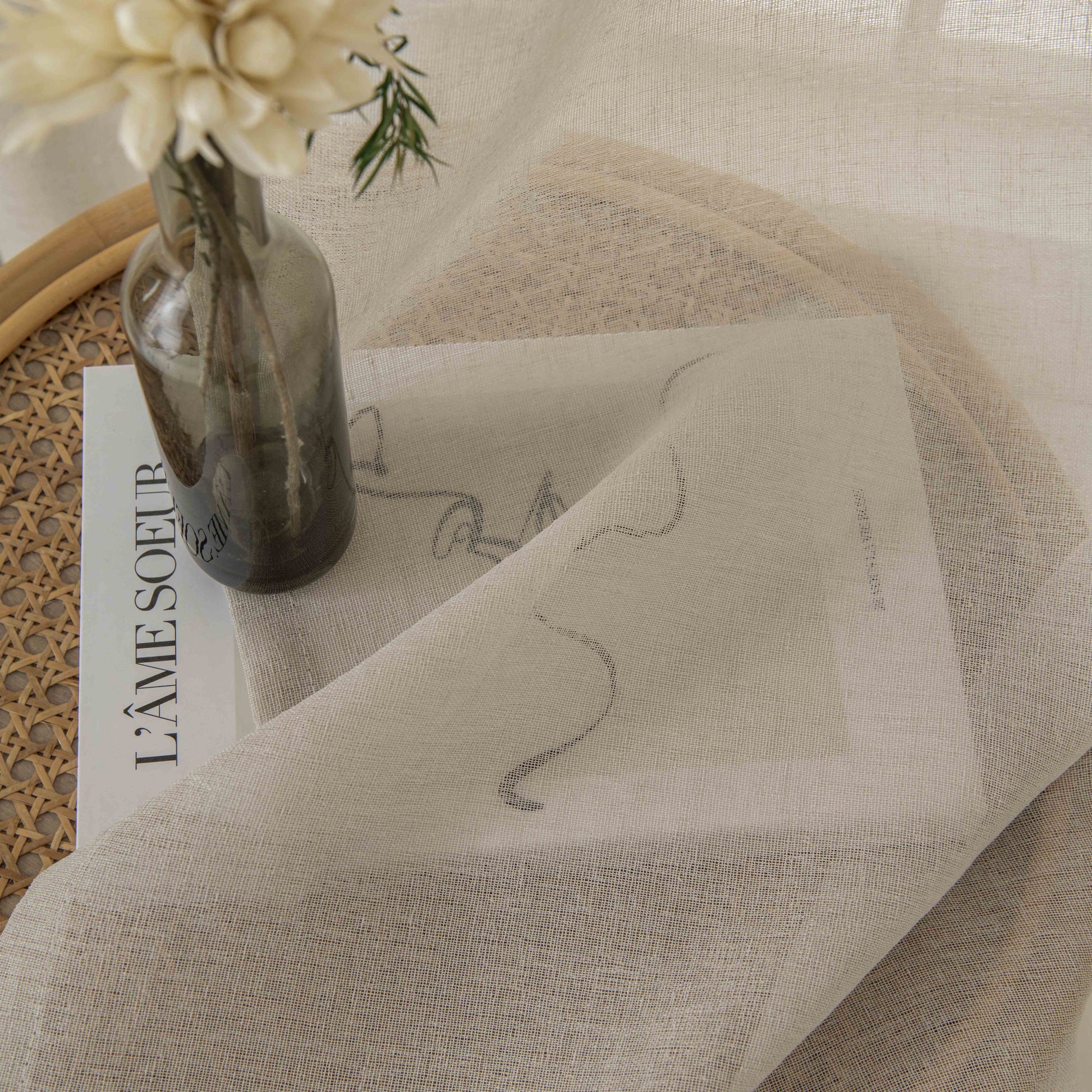 Κουρτίνα Γάζα Μονόχρωμη με 8 Μεταλλικούς Κρίκους Fit Art 8447 140x270εκ Μπεζ