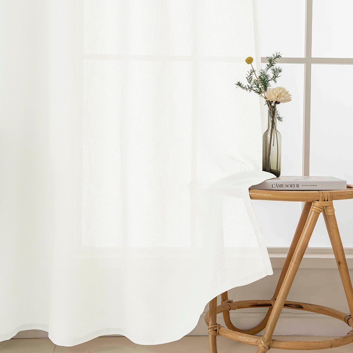 Κουρτίνα Γάζα Μονόχρωμη με 8 Μεταλλικούς Κρίκους Fit Art 8447 140x270εκ Εκρού