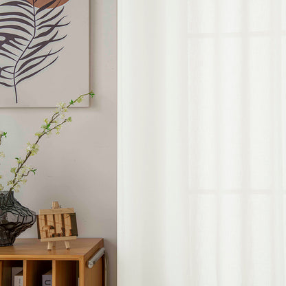 Κουρτίνα Γάζα Μονόχρωμη με 8 Μεταλλικούς Κρίκους Fit Art 8447 140x270εκ Εκρού