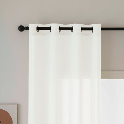 Κουρτίνα Γάζα Μονόχρωμη με 8 Μεταλλικούς Κρίκους Fit Art 8447 140x270εκ Εκρού