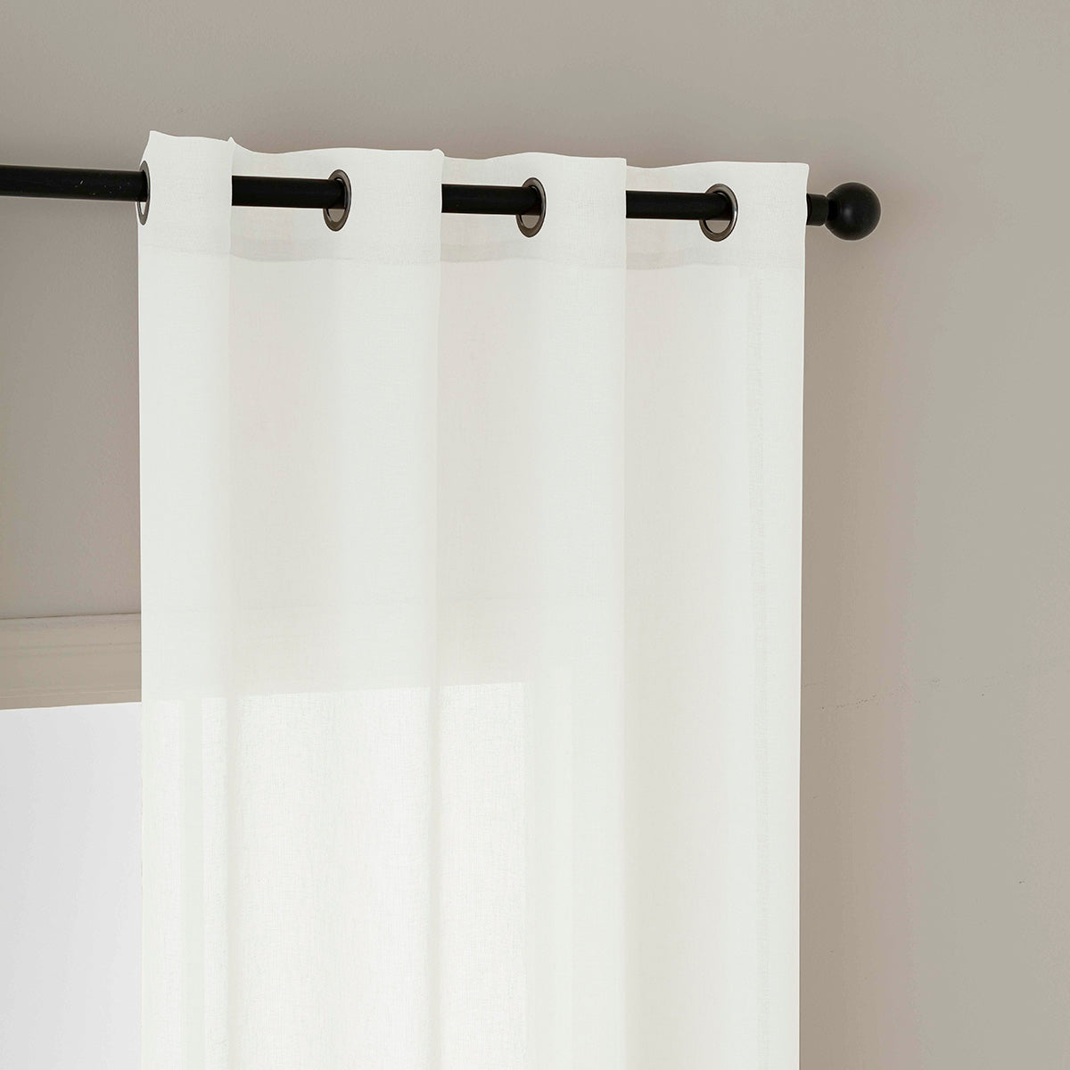 Κουρτίνα Γάζα Μονόχρωμη με 8 Μεταλλικούς Κρίκους Fit Art 8447 140x270εκ Εκρού