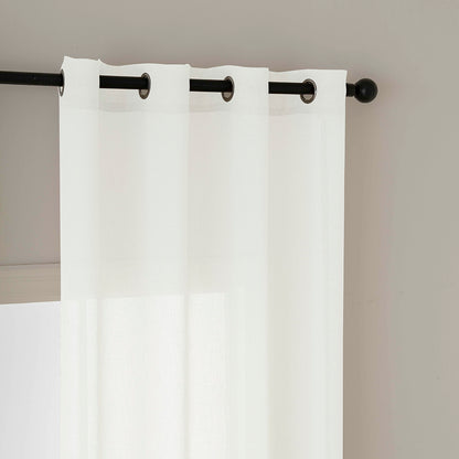 Κουρτίνα Γάζα Μονόχρωμη με 8 Μεταλλικούς Κρίκους Fit Art 8447 140x270εκ Εκρού