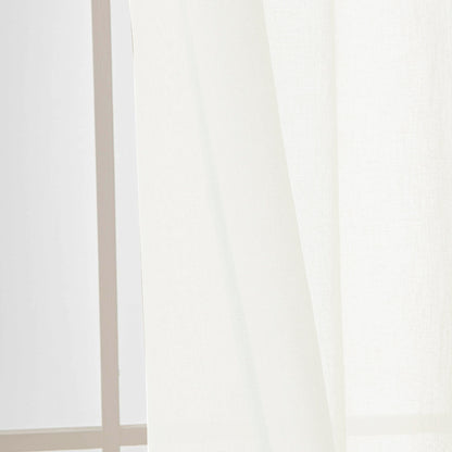 Κουρτίνα Γάζα Μονόχρωμη με 8 Μεταλλικούς Κρίκους Fit Art 8447 140x270εκ Εκρού