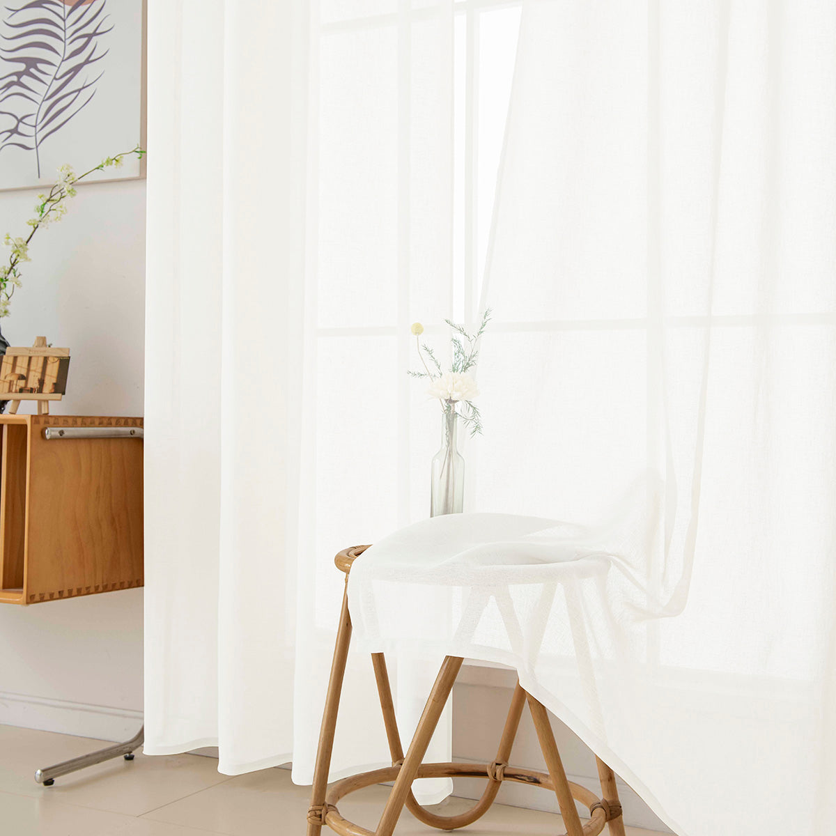 Κουρτίνα Γάζα Μονόχρωμη με 8 Μεταλλικούς Κρίκους Fit Art 8447 140x270εκ Εκρού