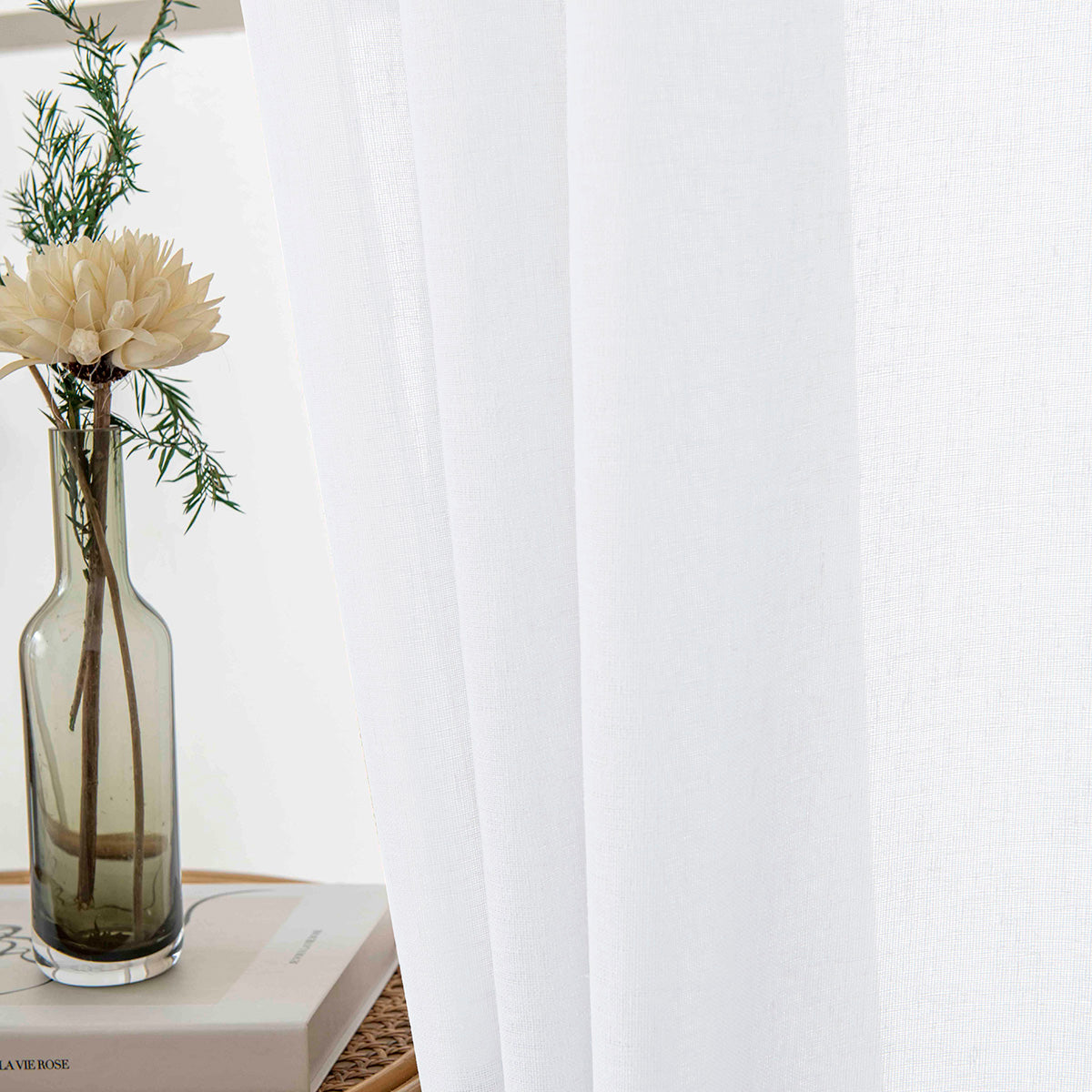 Κουρτίνα Γάζα Μονόχρωμη με 8 Μεταλλικούς Κρίκους Fit Art 8447 140x270εκ Λευκό