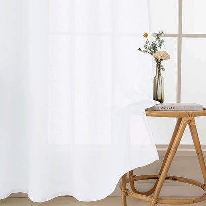 Κουρτίνα Γάζα Μονόχρωμη με 8 Μεταλλικούς Κρίκους Fit Art 8447 140x270εκ Λευκό