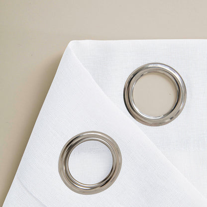 Κουρτίνα Γάζα Μονόχρωμη με 8 Μεταλλικούς Κρίκους Fit Art 8447 140x270εκ Λευκό