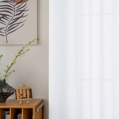 Κουρτίνα Γάζα Μονόχρωμη με 8 Μεταλλικούς Κρίκους Fit Art 8447 140x270εκ Λευκό