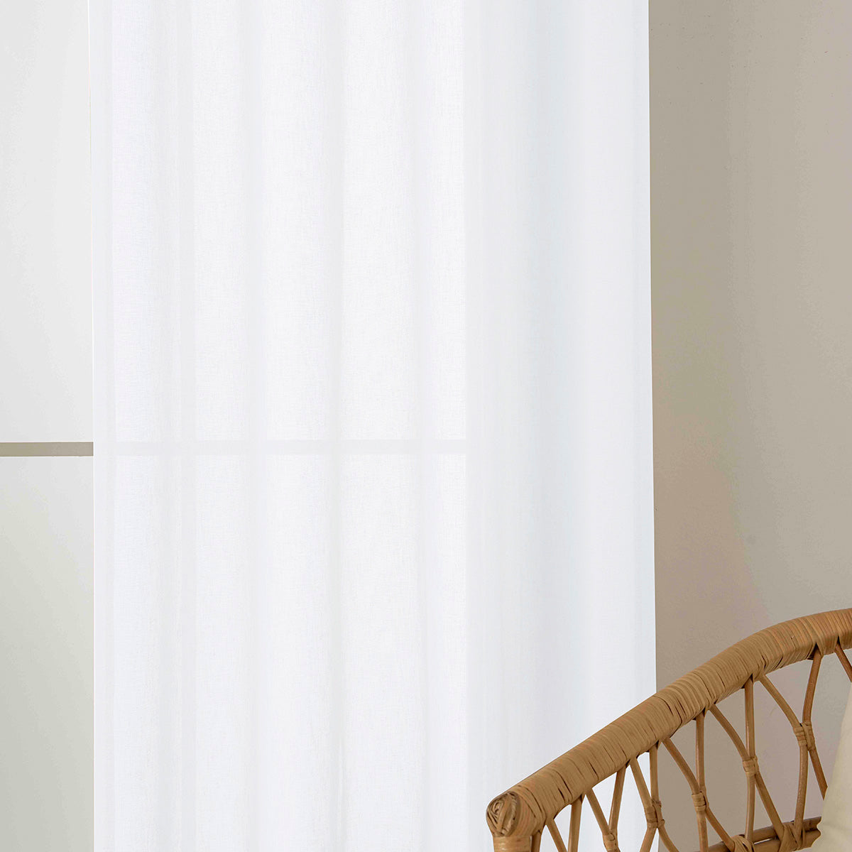 Κουρτίνα Γάζα Μονόχρωμη με 8 Μεταλλικούς Κρίκους Fit Art 8447 140x270εκ Λευκό