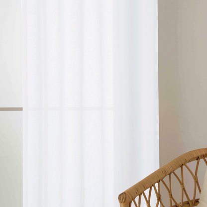 Κουρτίνα Γάζα Μονόχρωμη με 8 Μεταλλικούς Κρίκους Fit Art 8447 140x270εκ Λευκό