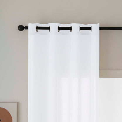 Κουρτίνα Γάζα Μονόχρωμη με 8 Μεταλλικούς Κρίκους Fit Art 8447 140x270εκ Λευκό