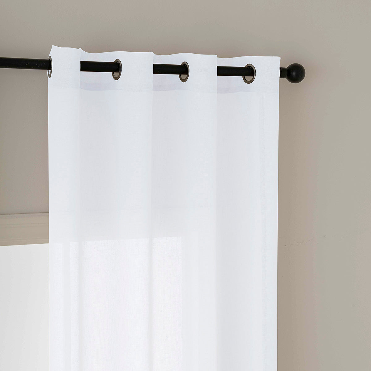 Κουρτίνα Γάζα Μονόχρωμη με 8 Μεταλλικούς Κρίκους Fit Art 8447 140x270εκ Λευκό