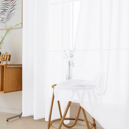 Κουρτίνα Γάζα Μονόχρωμη με 8 Μεταλλικούς Κρίκους Fit Art 8447 140x270εκ Λευκό