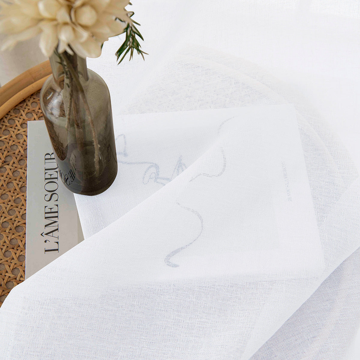 Κουρτίνα Γάζα Μονόχρωμη με 8 Μεταλλικούς Κρίκους Fit Art 8447 140x270εκ Λευκό