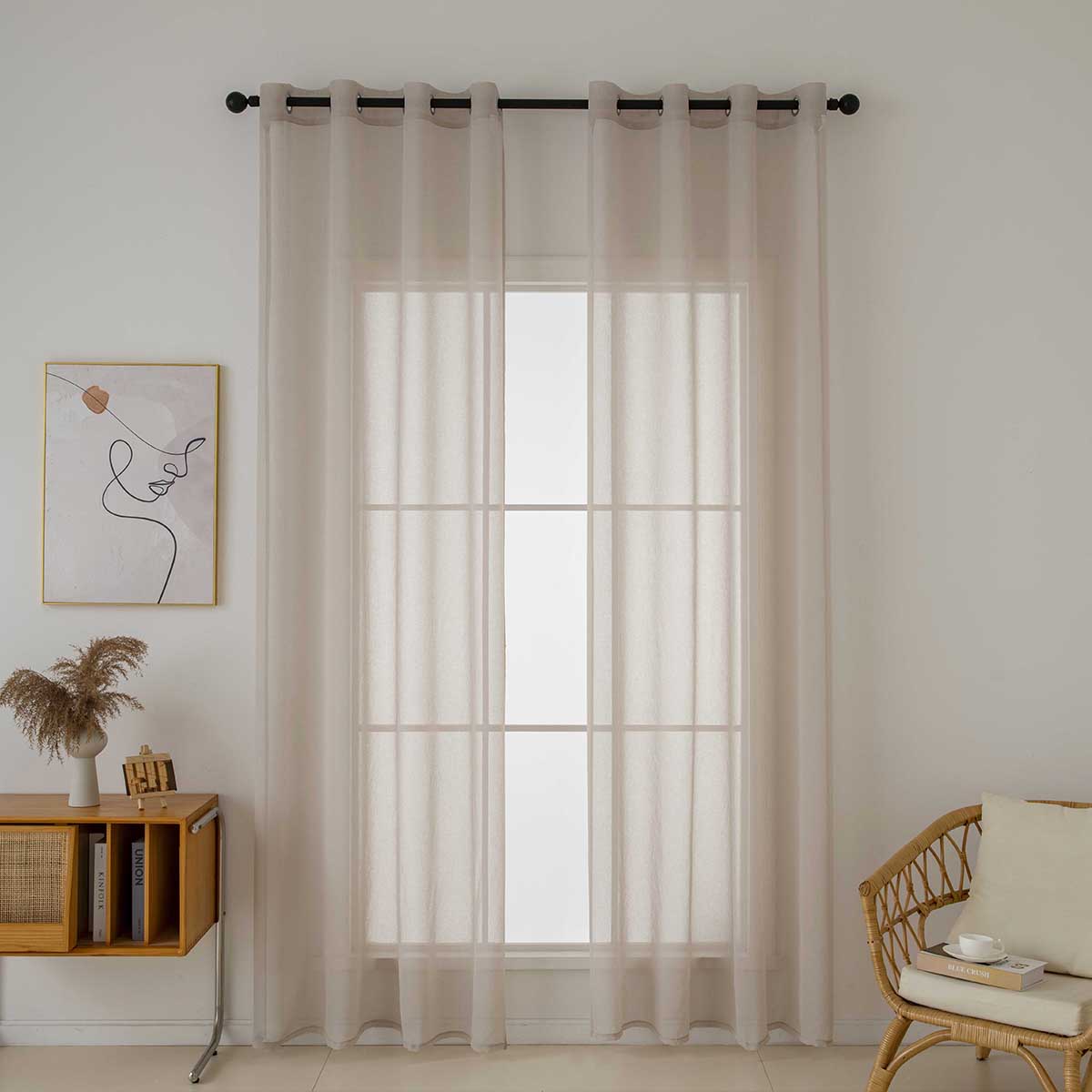 Ύφασμα Κουρτίνας με το Μέτρο Γάζα Sharp Art 8448 Φ300 Άμμου