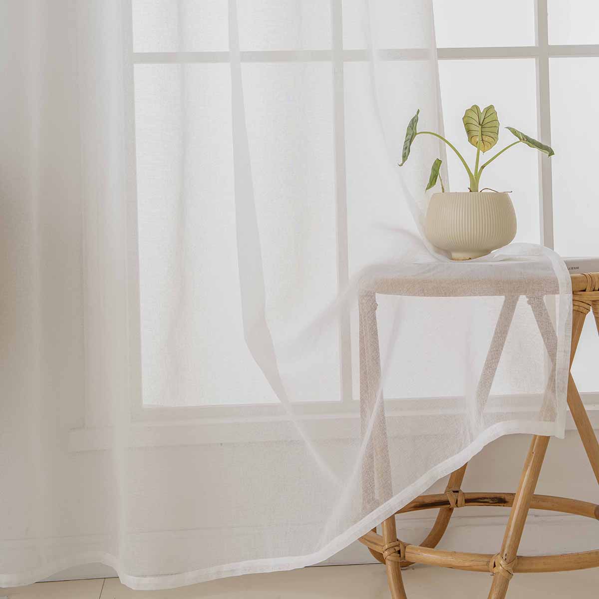 Ύφασμα Κουρτίνας με το Μέτρο Γάζα Sharp Art 8448 Φ300 Εκρού