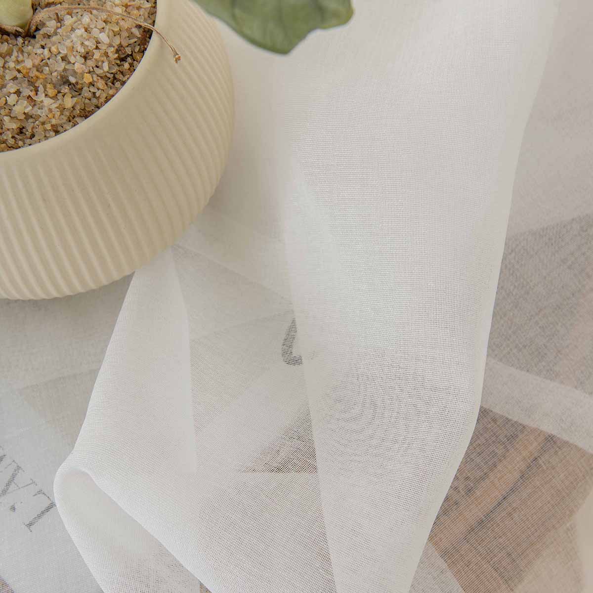 Ύφασμα Κουρτίνας με το Μέτρο Γάζα Sharp Art 8448 Φ300 Εκρού