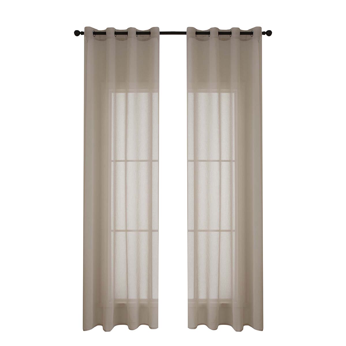 Κουρτίνα Γάζα Μονόχρωμη με 8 Μεταλλικούς Κρίκους Sharp Art 8448 140x270εκ Άμμου