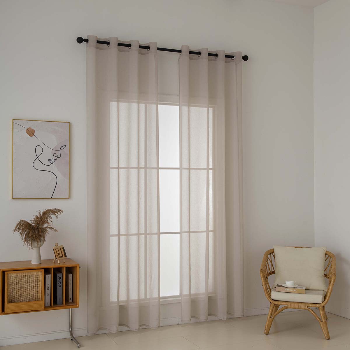 Ύφασμα Κουρτίνας με το Μέτρο Γάζα Sharp Art 8448 Φ300 Άμμου