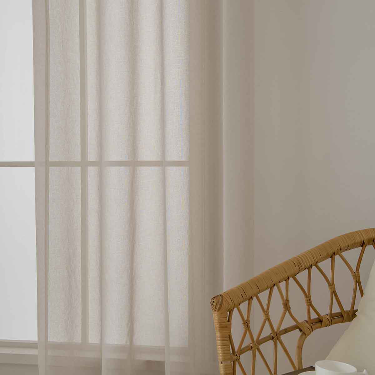 Κουρτίνα Γάζα Μονόχρωμη με 8 Μεταλλικούς Κρίκους Sharp Art 8448 140x270εκ Άμμου