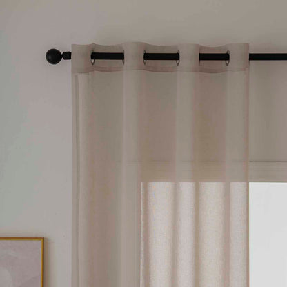 Κουρτίνα Γάζα Μονόχρωμη με 8 Μεταλλικούς Κρίκους Sharp Art 8448 140x270εκ Άμμου