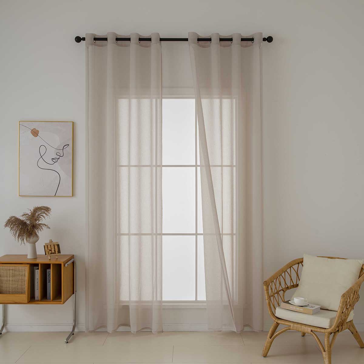 Ύφασμα Κουρτίνας με το Μέτρο Γάζα Sharp Art 8448 Φ300 Άμμου