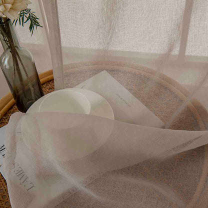 Κουρτίνα Γάζα Μονόχρωμη με 8 Μεταλλικούς Κρίκους Sharp Art 8448 140x270εκ Άμμου