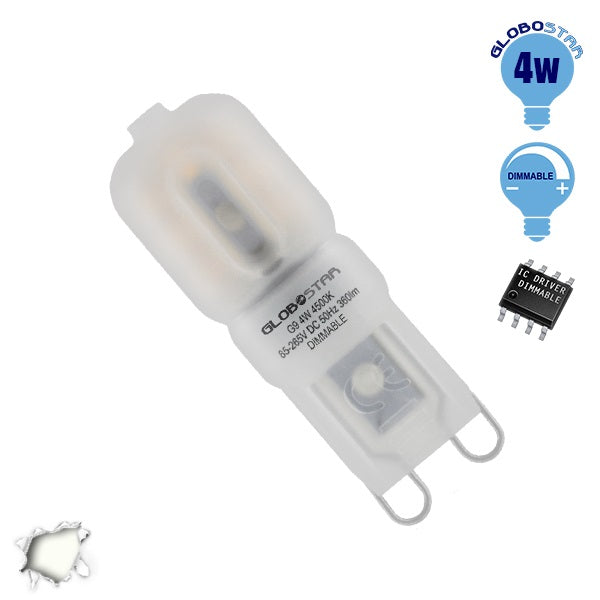 115042 Λάμπα G9 LED 4W 390lm 320° AC 230V Φυσικό Λευκό 4500K Dimmable