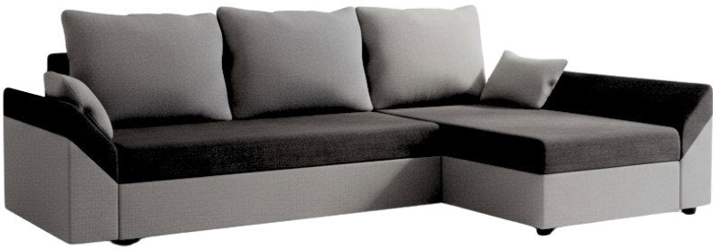 Γωνιακός Καναπές Eibar Μαύρο-Γκρι 240x144x81