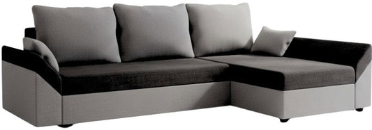 Γωνιακός Καναπές Eibar Μαύρο-Γκρι 240x144x81