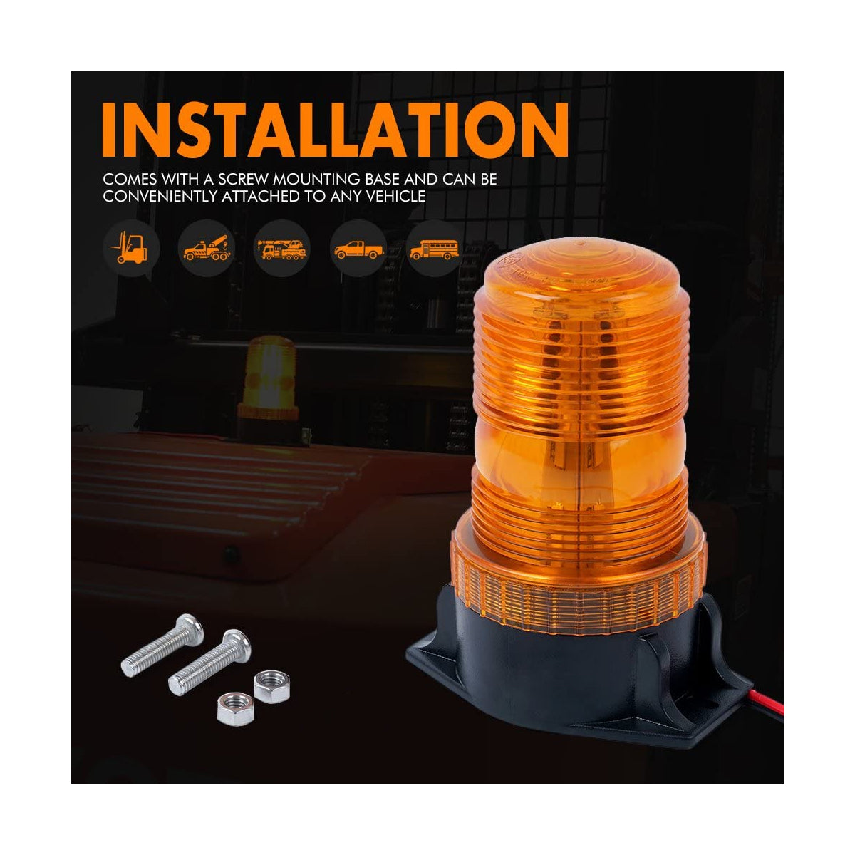 85195 PRO Series Φάρος Ασφαλείας για Περονοφόρα - Κλαρκ - Αυτοκίνητα & Φορτηγά STROBE LED SMD 5730 40W DC 10-110V Αδιάβροχος IP65 Πορτοκαλί