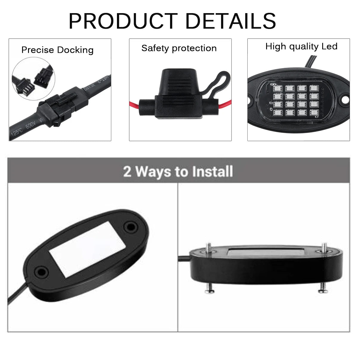 85331 Car Underbody LED Flood Kit DC 12V 60W με Smart Bluetooth Controller - Εφαρμογή APP & Ασύρματο Χειριστήριο RF Αδιάβροχο IP68 Πολύχρωμο RGB