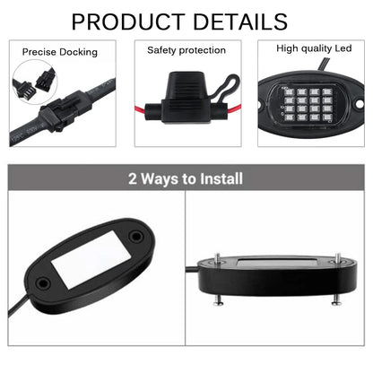 85331 Car Underbody LED Flood Kit DC 12V 60W με Smart Bluetooth Controller - Εφαρμογή APP & Ασύρματο Χειριστήριο RF Αδιάβροχο IP68 Πολύχρωμο RGB