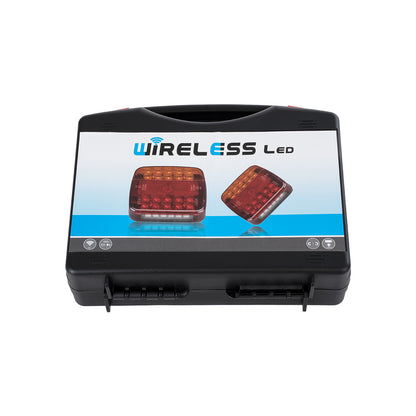 85339 Ζευγάρι Ασύρματα Επαναφορτιζόμενα Φανάρια για Τρέιλερ LED 150W με Μαγνήτη & Επαναφορτιζόμενη Μπαταρία 2000mAh - Ασύρματος Πομπός & Δέκτης RF 2.4Ghz - Κόκκινο - Πορτοκαλί - Λευκό - Αδιάβροχα IP65 - Μ11 x Π11 x Υ5cm
