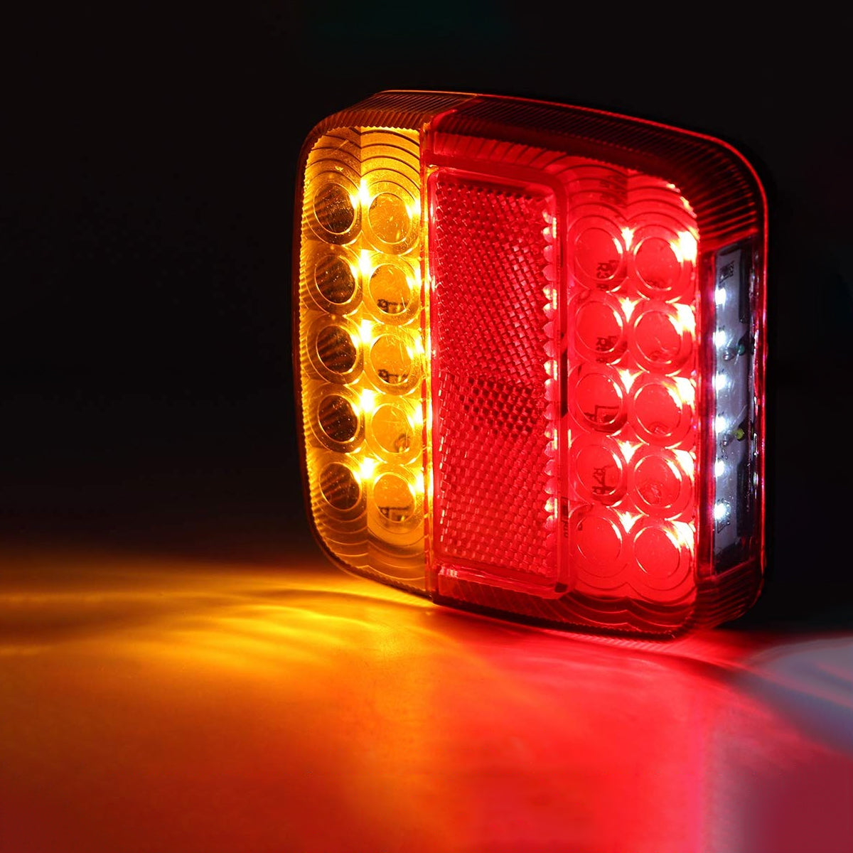 85339 Ζευγάρι Ασύρματα Επαναφορτιζόμενα Φανάρια για Τρέιλερ LED 150W με Μαγνήτη & Επαναφορτιζόμενη Μπαταρία 2000mAh - Ασύρματος Πομπός & Δέκτης RF 2.4Ghz - Κόκκινο - Πορτοκαλί - Λευκό - Αδιάβροχα IP65 - Μ11 x Π11 x Υ5cm