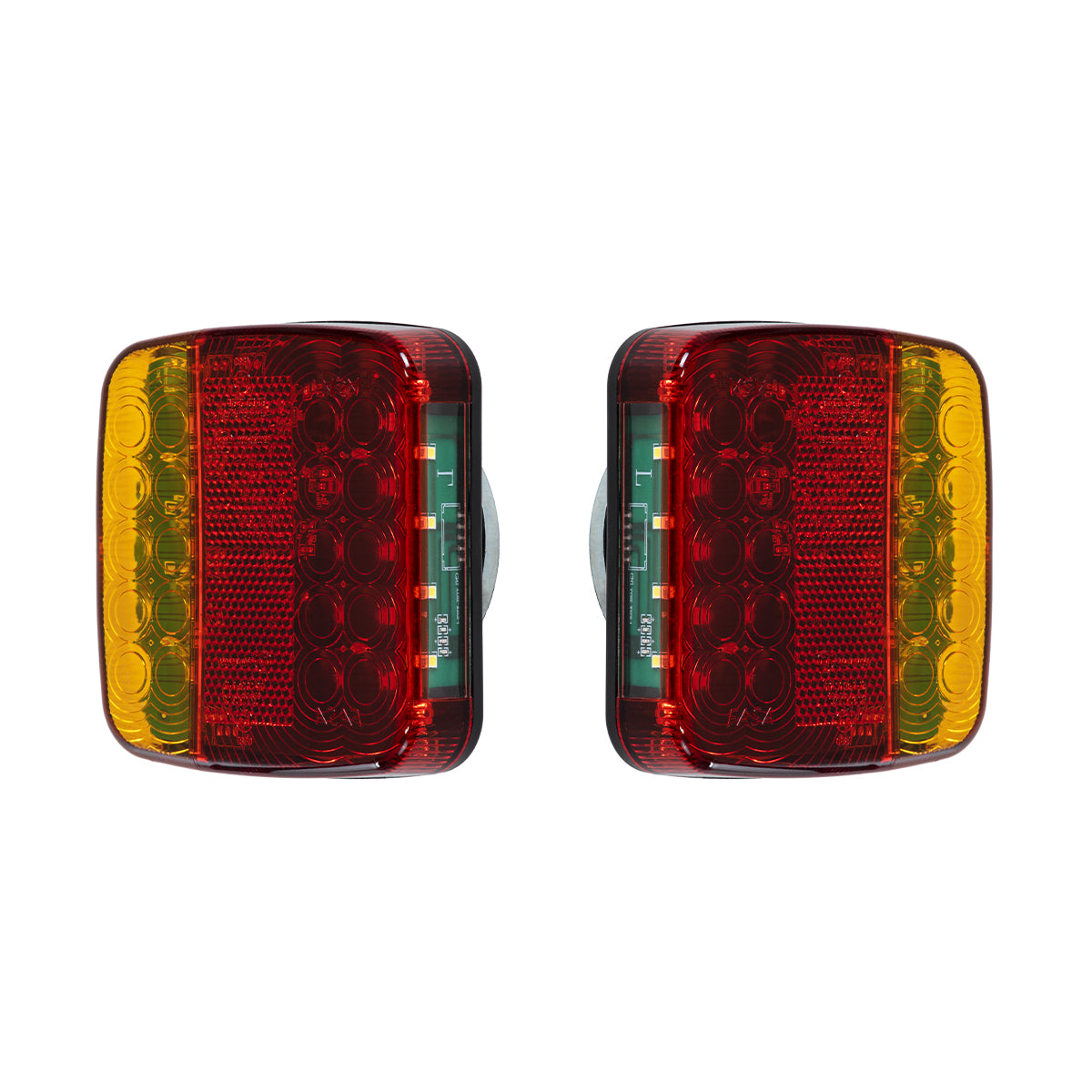 85339 Ζευγάρι Ασύρματα Επαναφορτιζόμενα Φανάρια για Τρέιλερ LED 150W με Μαγνήτη & Επαναφορτιζόμενη Μπαταρία 2000mAh - Ασύρματος Πομπός & Δέκτης RF 2.4Ghz - Κόκκινο - Πορτοκαλί - Λευκό - Αδιάβροχα IP65 - Μ11 x Π11 x Υ5cm