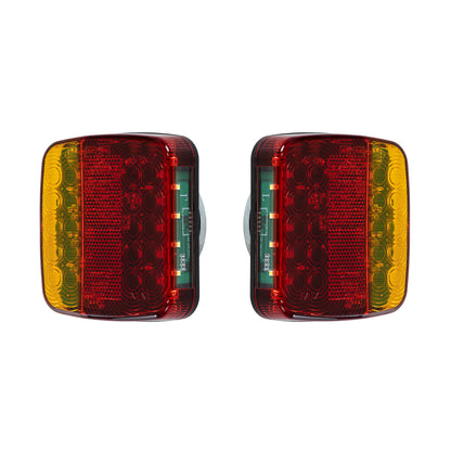 85339 Ζευγάρι Ασύρματα Επαναφορτιζόμενα Φανάρια για Τρέιλερ LED 150W με Μαγνήτη & Επαναφορτιζόμενη Μπαταρία 2000mAh - Ασύρματος Πομπός & Δέκτης RF 2.4Ghz - Κόκκινο - Πορτοκαλί - Λευκό - Αδιάβροχα IP65 - Μ11 x Π11 x Υ5cm