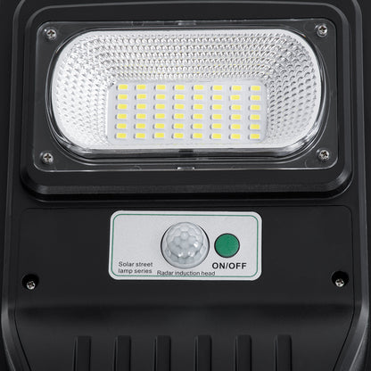 STREETB 85341 Φωτιστικό Δρόμου LED 30W 1500lm 120° DC 5V με Ενσωματωμένο Φωτοβολταϊκό Panel 6V 6W & Επαναφορτιζόμενη Μπαταρία Li-ion 3.2V 5000mAh με Αισθητήρα Κίνησης-Ημέρας-Νύχτας Αδιάβροχο IP65 Ψυχρό Λευκό 6000K - Μαύρο - Μ20 x Π40 x Υ6